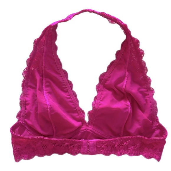 Intimately Free People Like New Galloon Lace Halter Bra in Fuchsia Size Small - Picture 3 of 5
